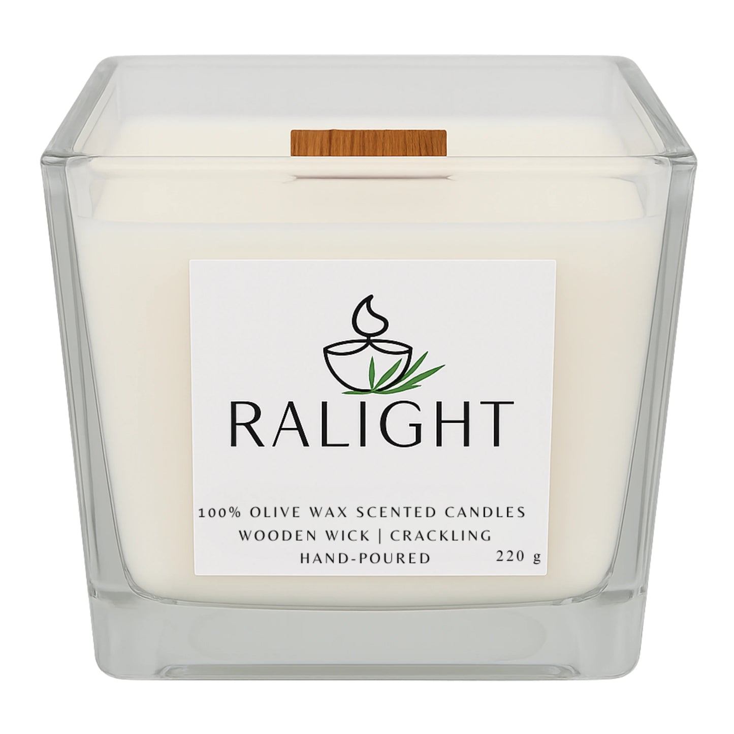 Ralight Scented Olive Wax Wood Wick Candle