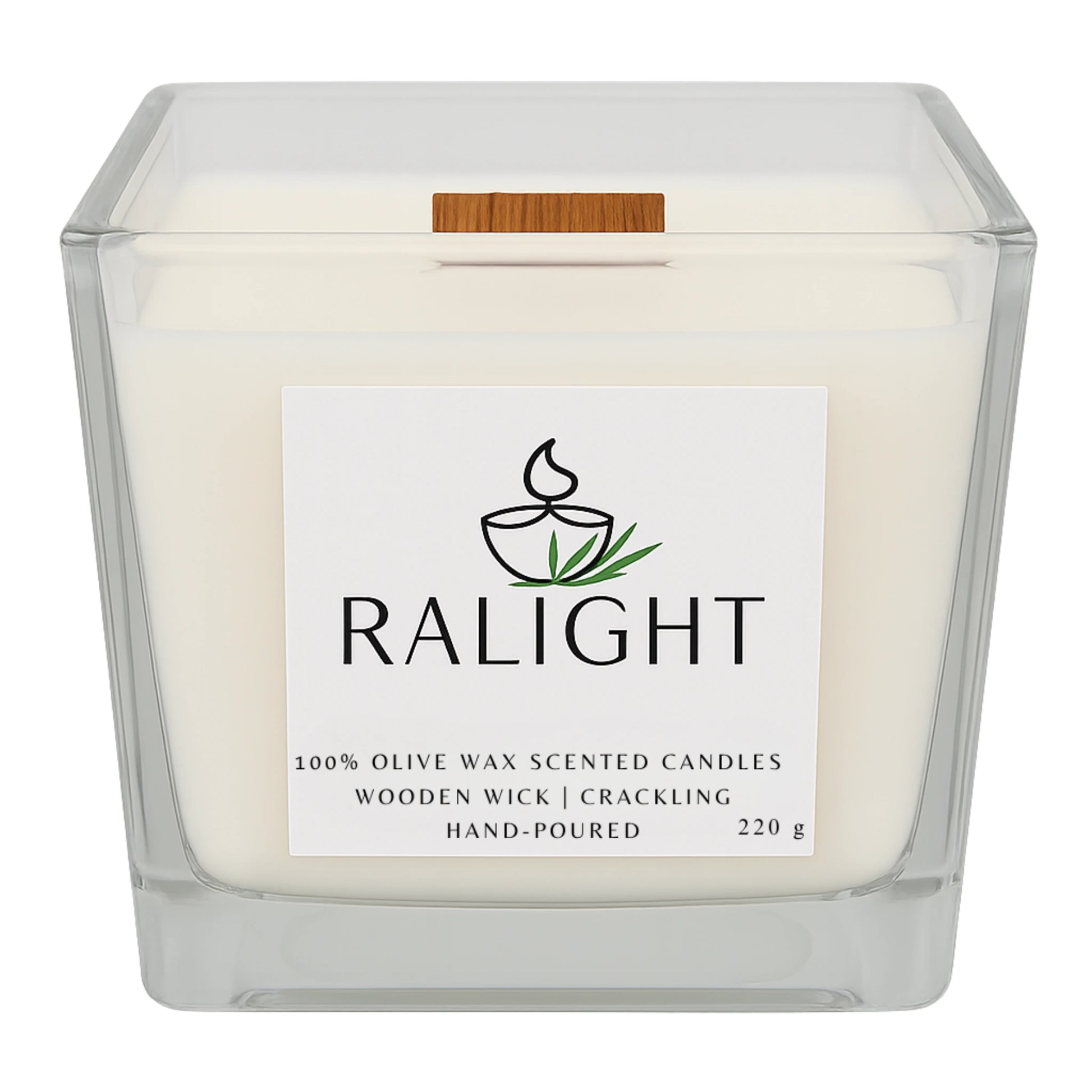 Ralight Scented Olive Wax Wood Wick Candle